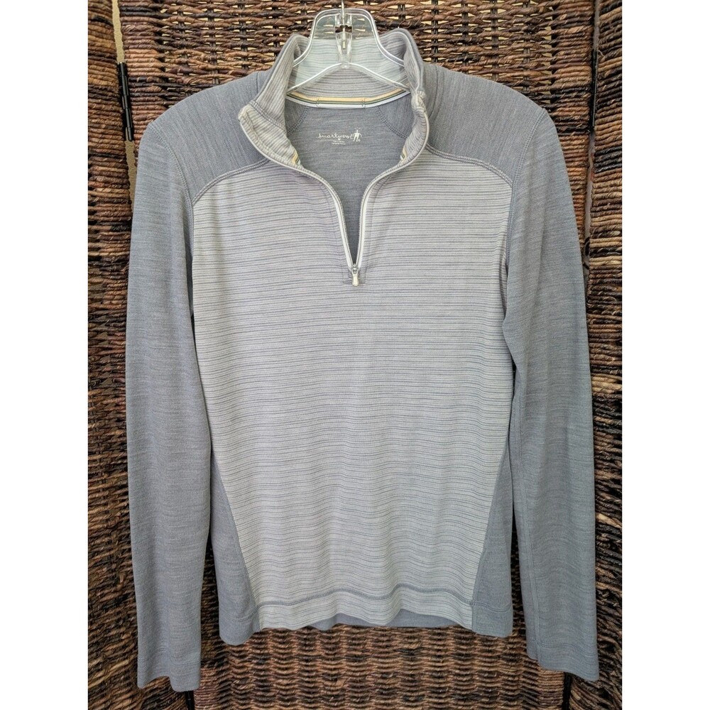 Smartwool Merino Wool Quarter Zip Top Women's Medium Gray Base Layer Gorpcore